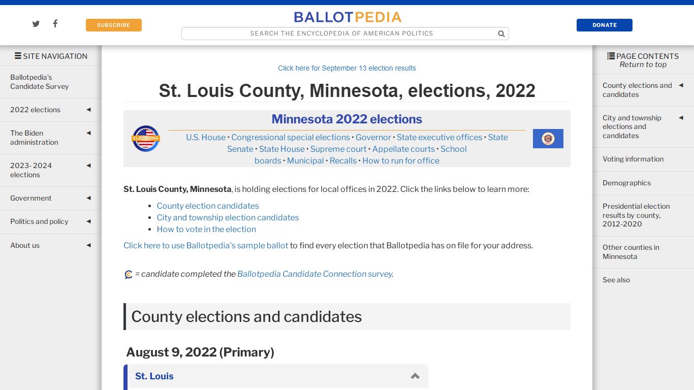 St. Louis County, Minnesota, elections, 2022 - Ballotpedia